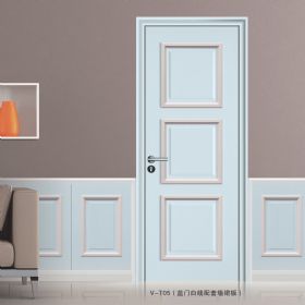 沃格生態(tài)門(mén)系列V-T05藍門(mén)白線(xiàn)配套墻裙板