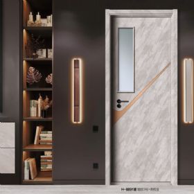 普達無(wú)漆木門(mén)系列H-8891（玻）巖紋3號+香檳金
